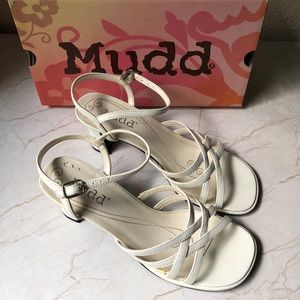 Mudd white strappy sandals